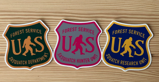 Triple Pack!  Sasquatch Forest Service Sticker